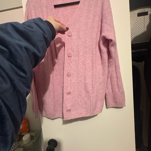 Pink Women's Sweater Cardigan - Picture 2 of 4